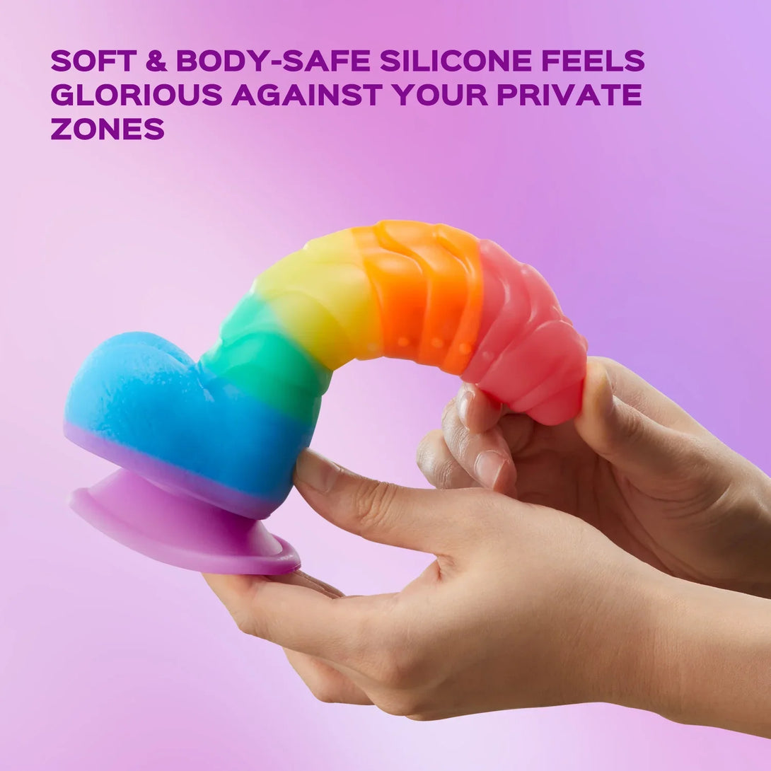 Pride - Rainbow Silicone Suction Cup Dildo Strap-On Harness Kit Lurevibes