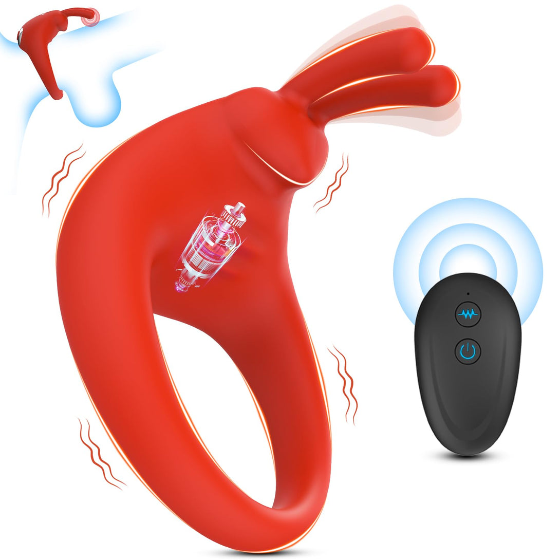 Lurevibes - Rabbit Vibrating Cock Ring Adult Sex Toys with Clitoral Vibrator Lurevibes