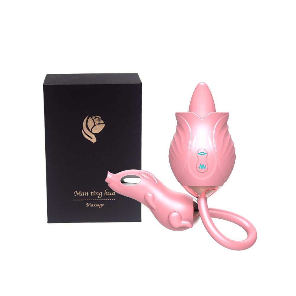 Lurevibes - New Rose Double Head Tongue Licking Vibration Jump Egg For Women Lurevibes