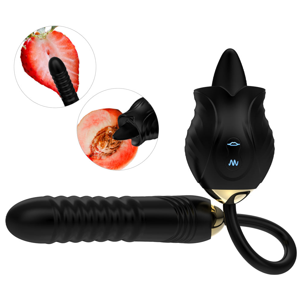 Lurevibes- New Rose Toy Warming G-spot Tongue Licking Vibrator Lurevibes