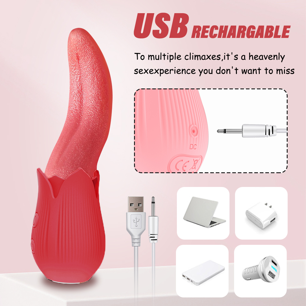 Lurevibes - Upgraded Rose - 20 Frequency Tongue Licking Vibrator Lurevibes