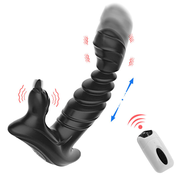 Lurevibes - Telescopic Prostate Massager For Men And Women Double Shock Masturbation G-spot Vestibule Anal Plug Sex Toy Wholesale Lurevibes