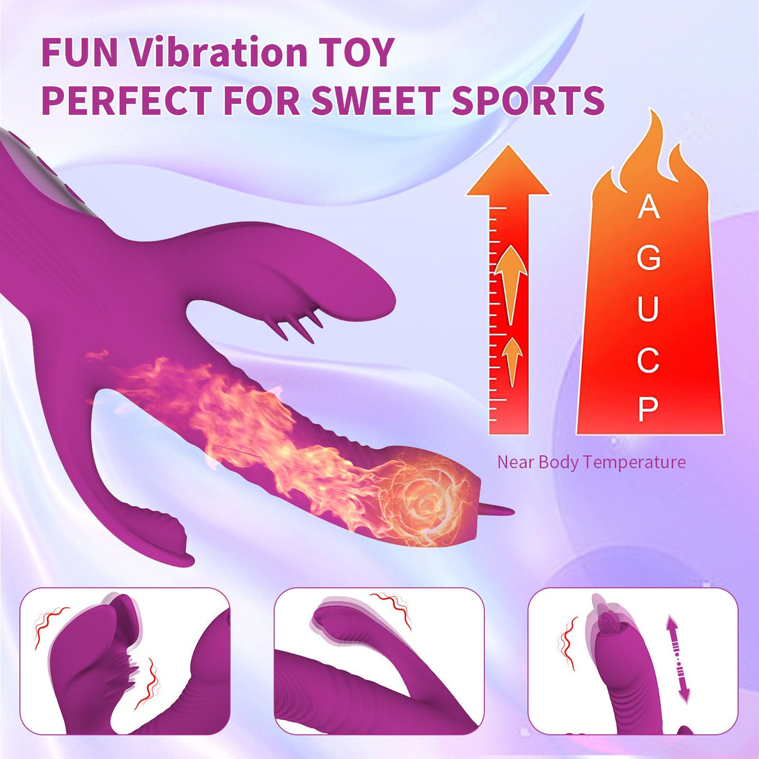 Lurevibes -Trident 4-in-1 Heating Telescopic Swinging Tongue-licking Vibrator Lurevibes