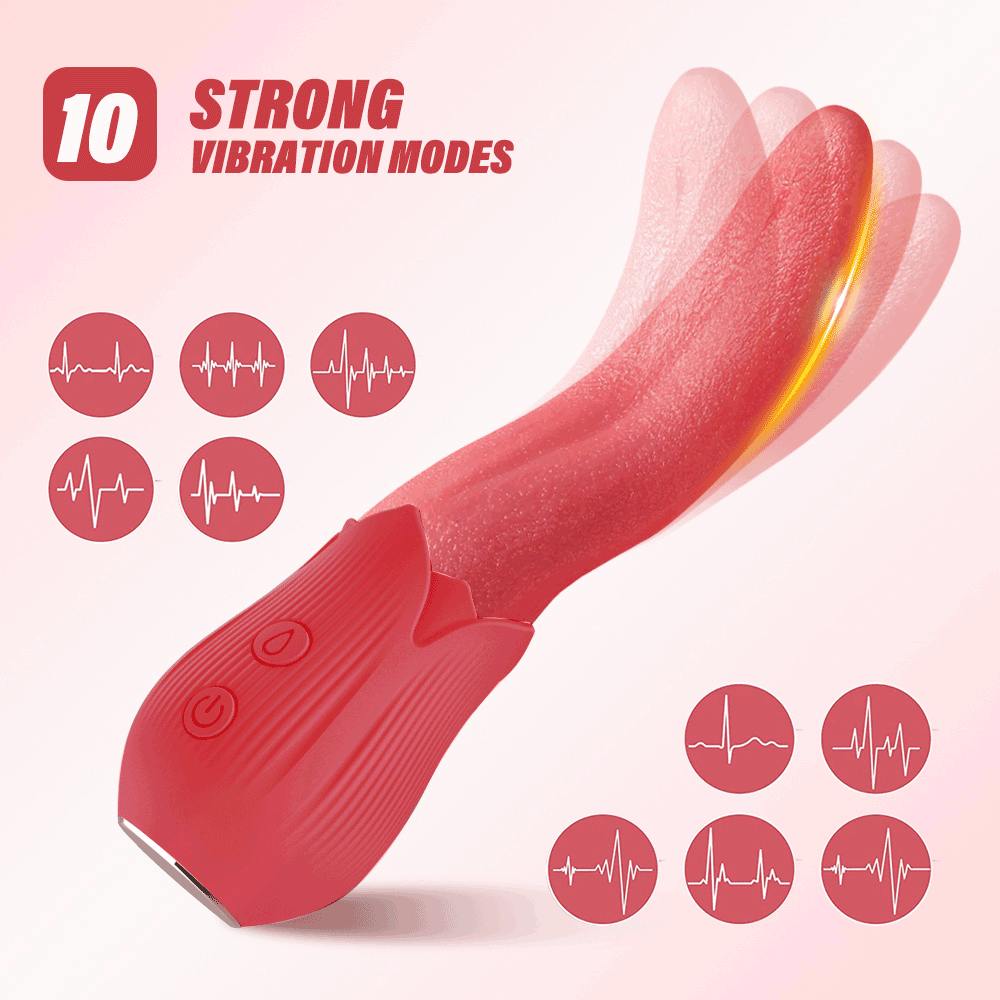 Lurevibes - Upgraded Rose - 20 Frequency Tongue Licking Vibrator Lurevibes