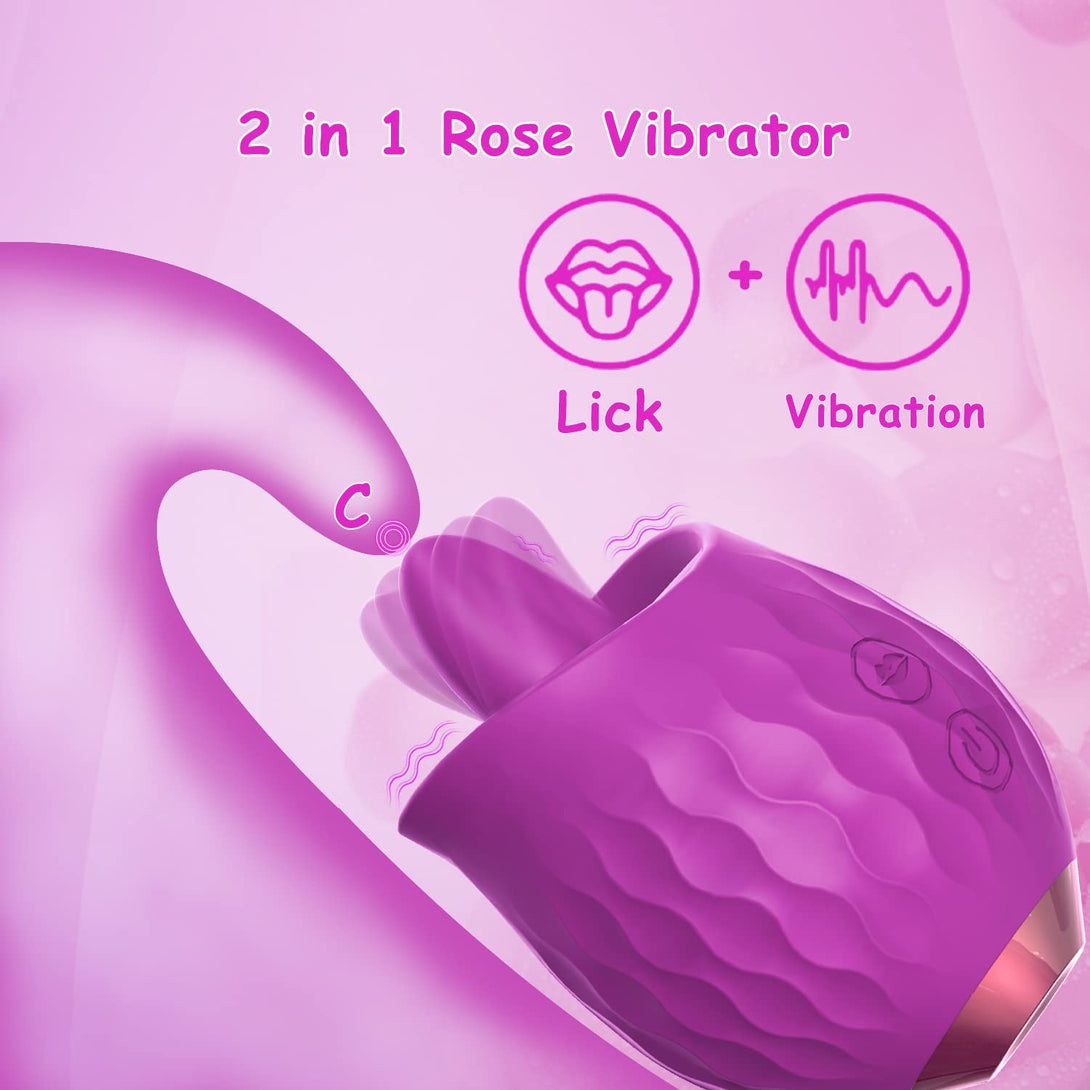 Lurevibes -Rose Toy Vibrator For Wome Clitoral Tongue Licking Vibrator Lurevibes