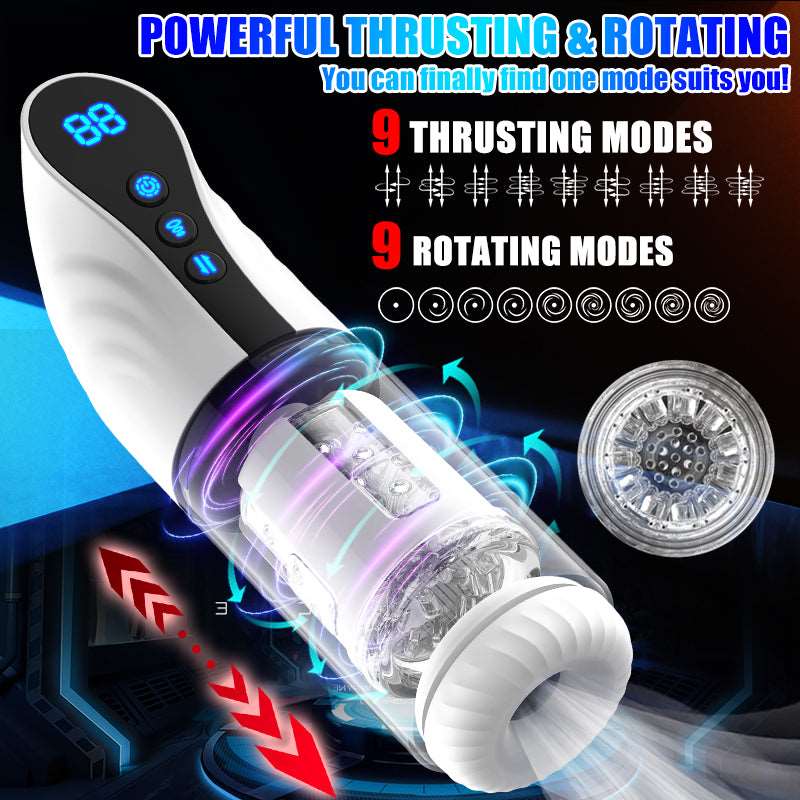 Lurevibes - 3-in-1 Thrusting Rotating Sucking Deep-throat Male Masturbator Lurevibes