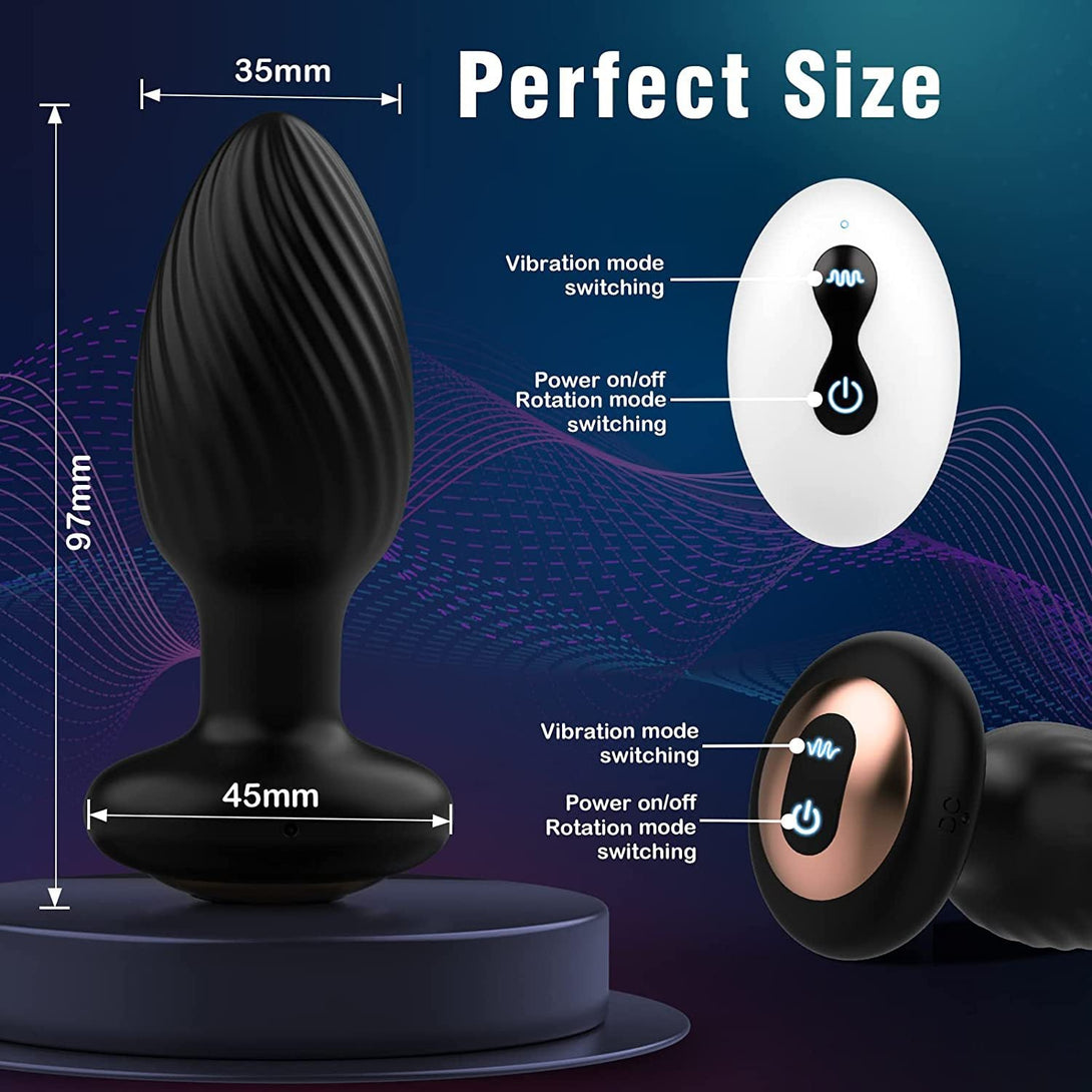 Noah - Wireless Remote Control Rotating & Vibrating Male Prostate Massager Lurevibes