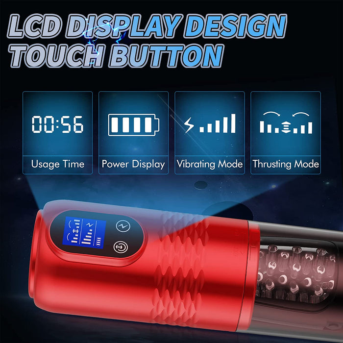 Lurevibes- Strong stimulation Innovative Motors Telescoping LCD Display Masturbator Lurevibes