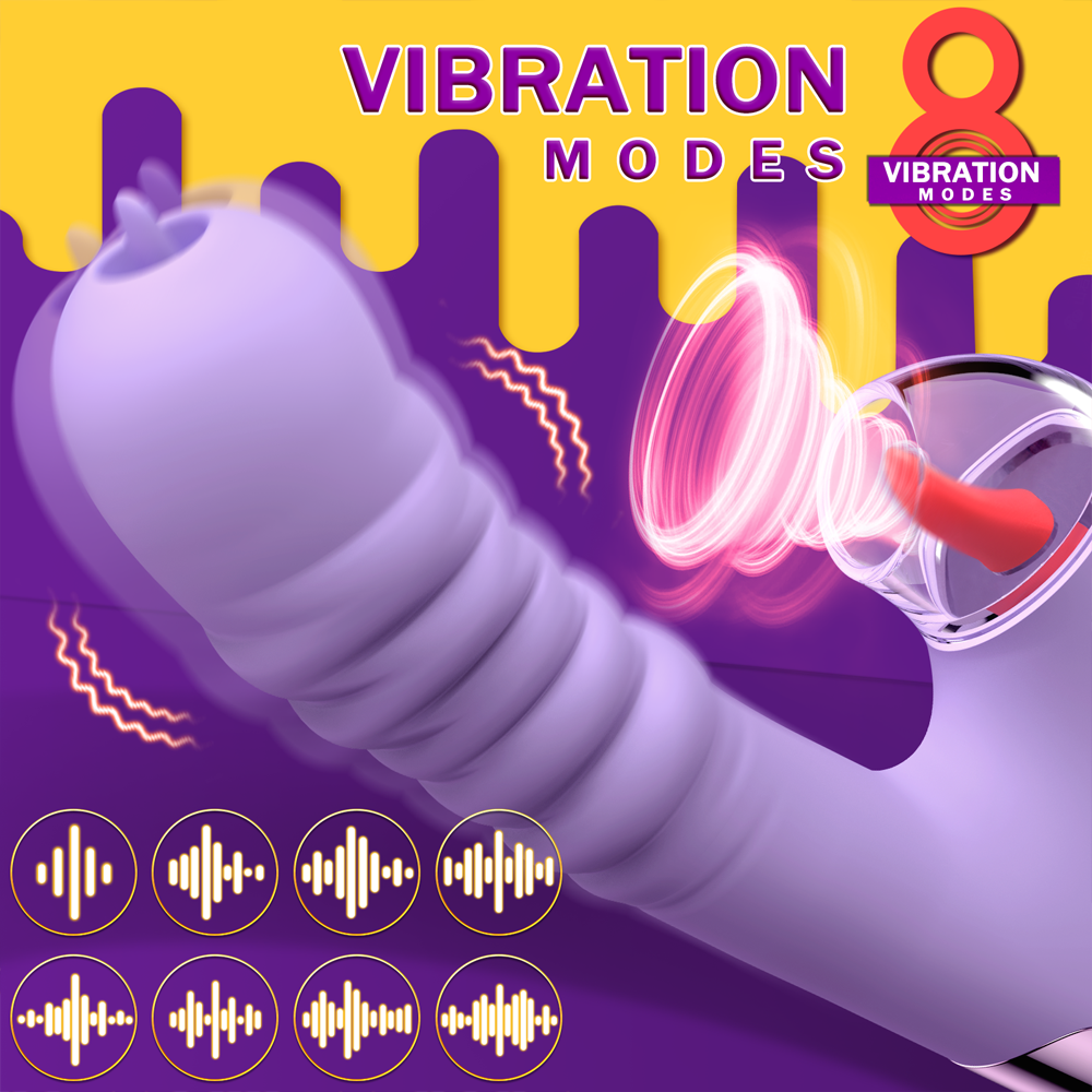 Lurevibes - Small Dinosaur Vibrator - Multi-frequency Telescopic Tongue Sucking Clit Stimulation Vibrator Lurevibes