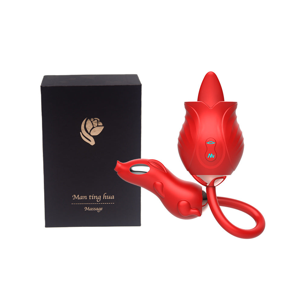 Lurevibes - New Rose Double Head Tongue Licking Vibration Jump Egg For Women Lurevibes