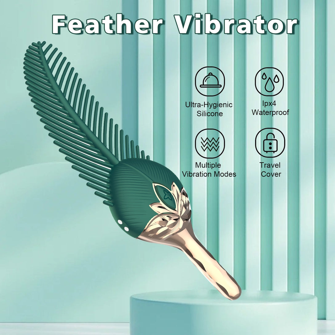 Peacock Feather - Clitoral Stimulator Body Massager Couple Sex Toy With 10 Modes Vibration Lurevibes